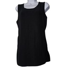 James Perse Black Cotton Tank Top Women's 3 Ruched Side Stretch Knit USA Casual